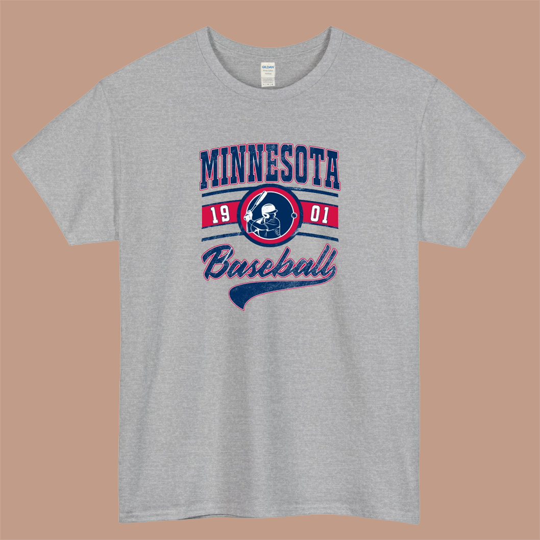 Minnesota Baseball Logo Mens Unisex Short Sleeve T-Shirt Size S-3XL - P