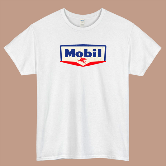 Mobil oil Vintage sign Logo Mens Unisex Short Sleeve T-Shirt Size S-3XL - P