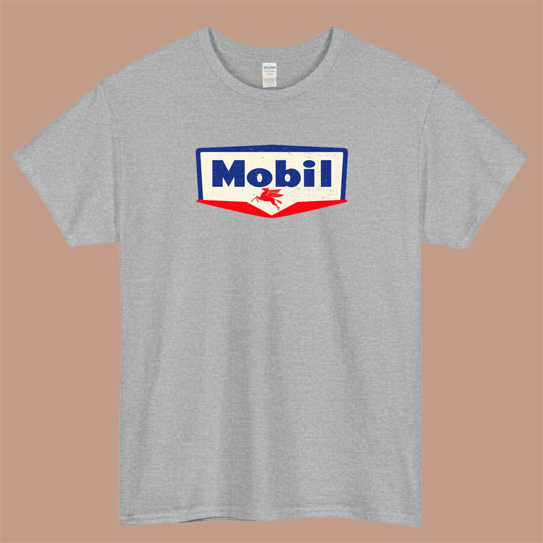 Mobil oil Vintage sign Logo Mens Unisex Short Sleeve T-Shirt Size S-3XL - P