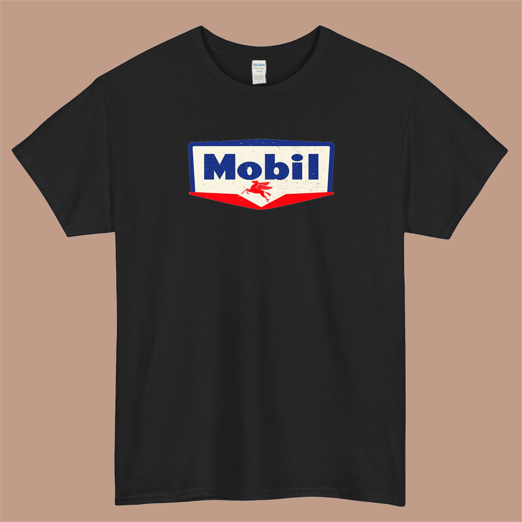 Mobil oil Vintage sign Logo Mens Unisex Short Sleeve T-Shirt Size S-3XL - P