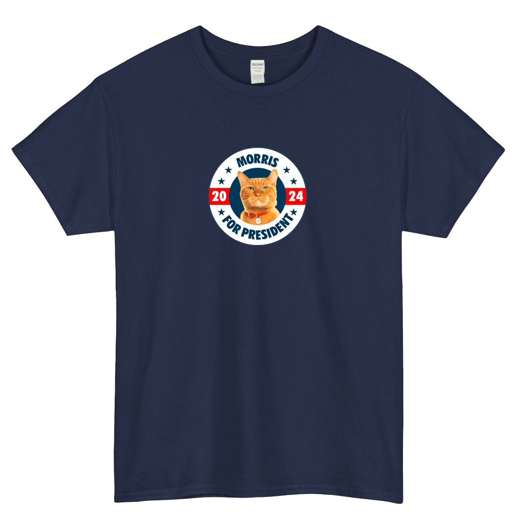 Morris The Cat for President logo SHORT SLEEVE T SHIRT -P