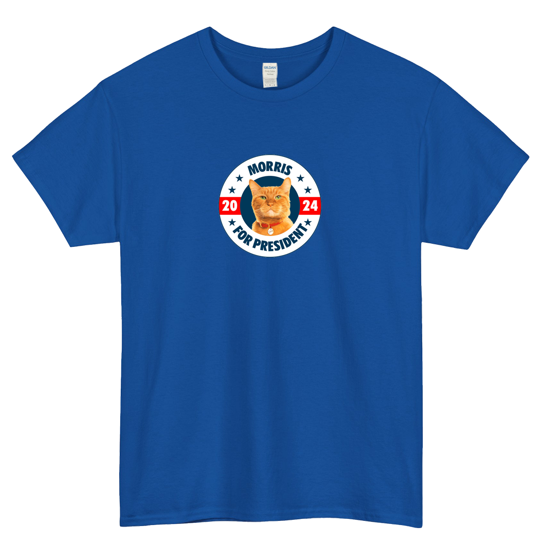 Morris The Cat for President logo SHORT SLEEVE T SHIRT -P