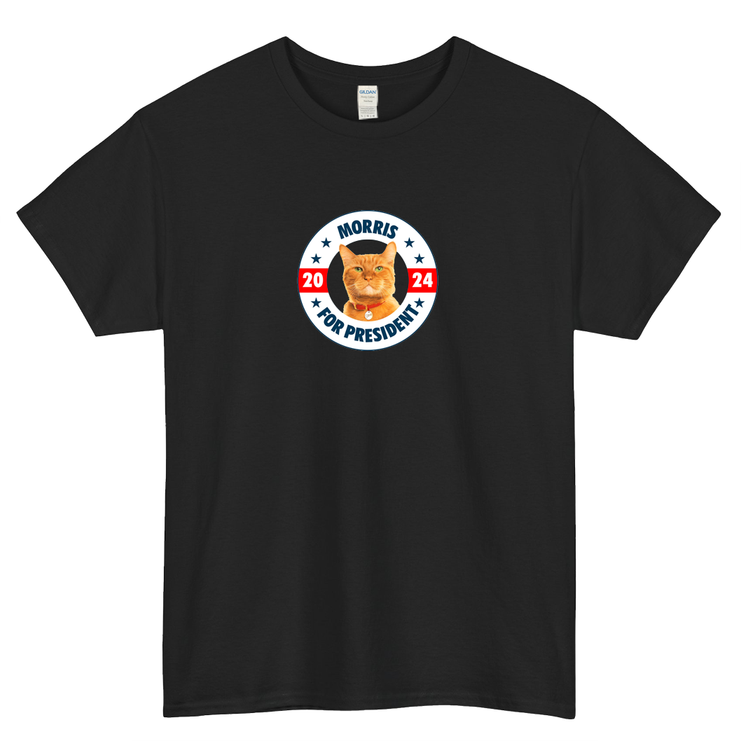 Morris The Cat for President logo SHORT SLEEVE T SHIRT -P