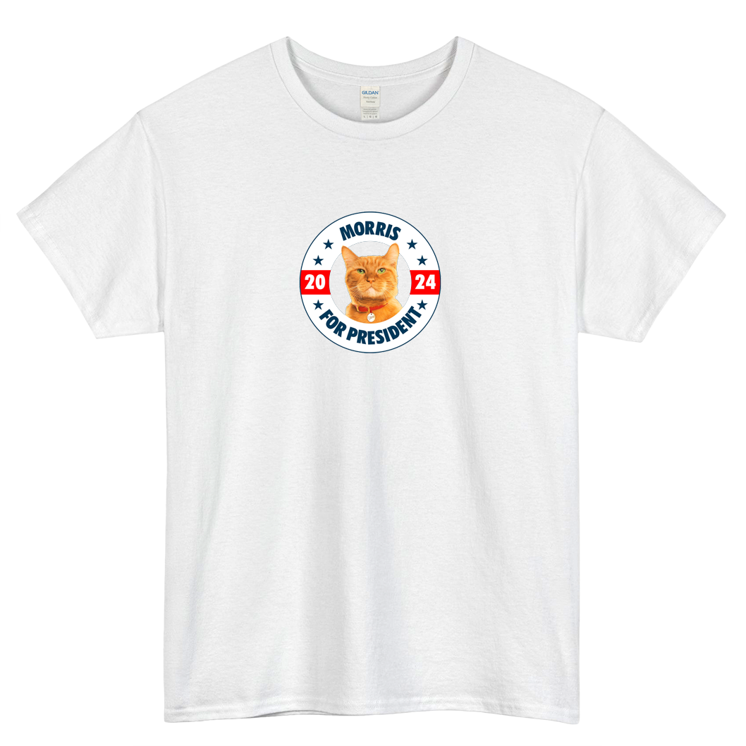 Morris The Cat for President logo SHORT SLEEVE T SHIRT -P