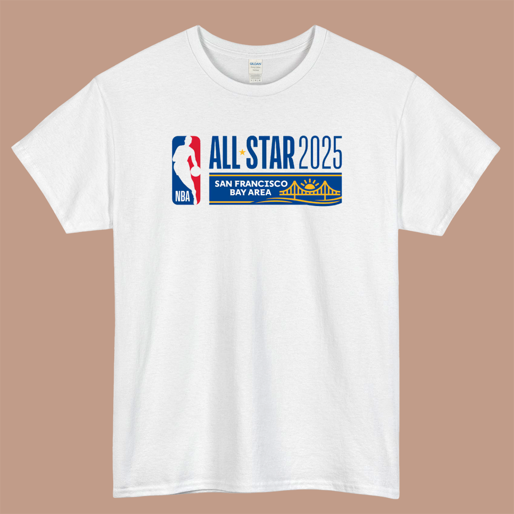 NBA All Star Game 2025 Logo Mens Unisex Short Sleeve White T-Shirt Size S-3XL