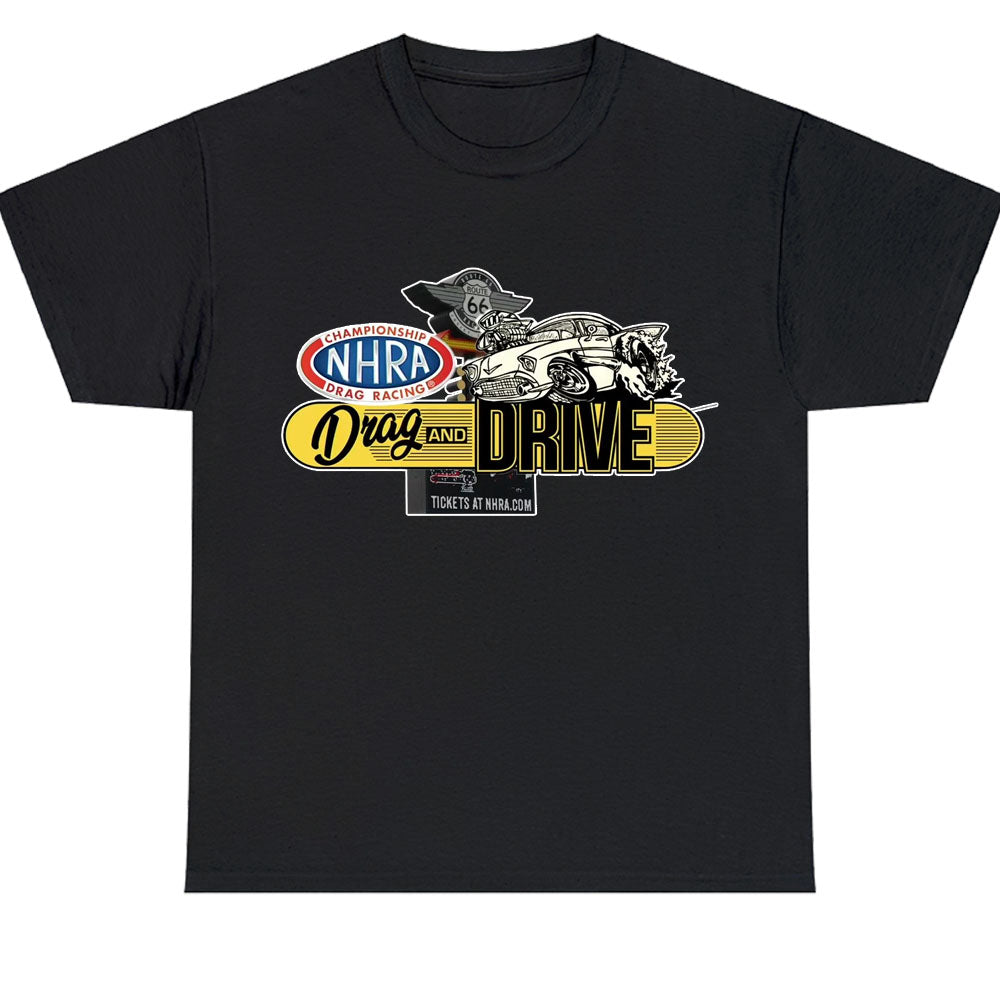 NHRA Drag Racing And Drive Logo Men's Unisex T Shirt Size S to 3XL