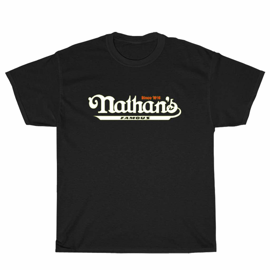 Nathan's Famous Hot Dog Logo Unisex Men's T Shirt Size S to 3XL