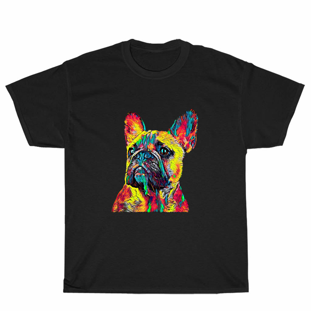 New French Bulldog Dog Breed Head Art Logo Unisex Men's T Shirt Size S to 3XL