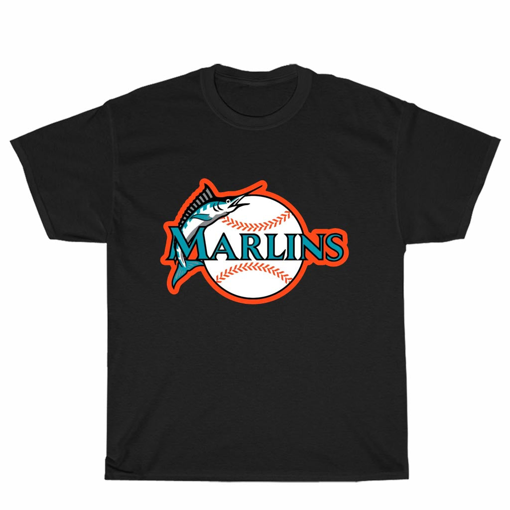 New Shirt Miami Marlin Baseball Team Logo Unisex Men's T Shirt Size S to 3XL