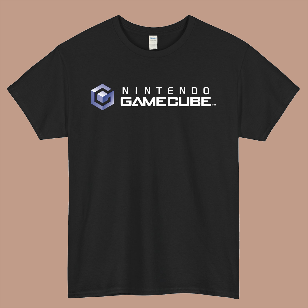 Nintendo Gamecube Logo Mens Unisex Short Sleeve Black T-Shirt Size S-3XL