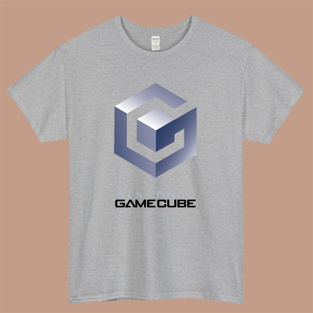 Nintendo Gamecube Classic Logo Mens Unisex Short Sleeve Gray T-Shirt Size S-3XL