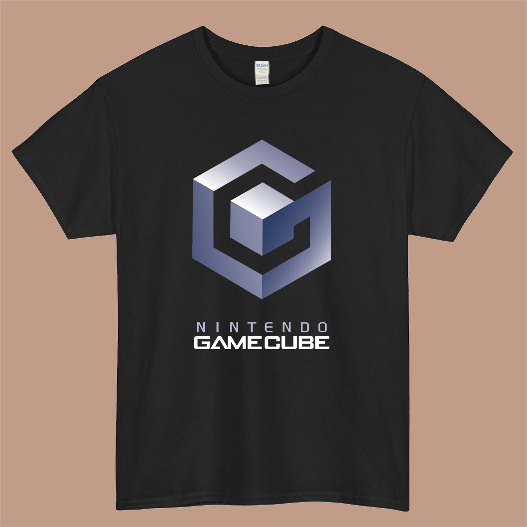 Nintendo Gamecube Classic Logo Mens Unisex Short Sleeve Black T-Shirt Size S-3XL