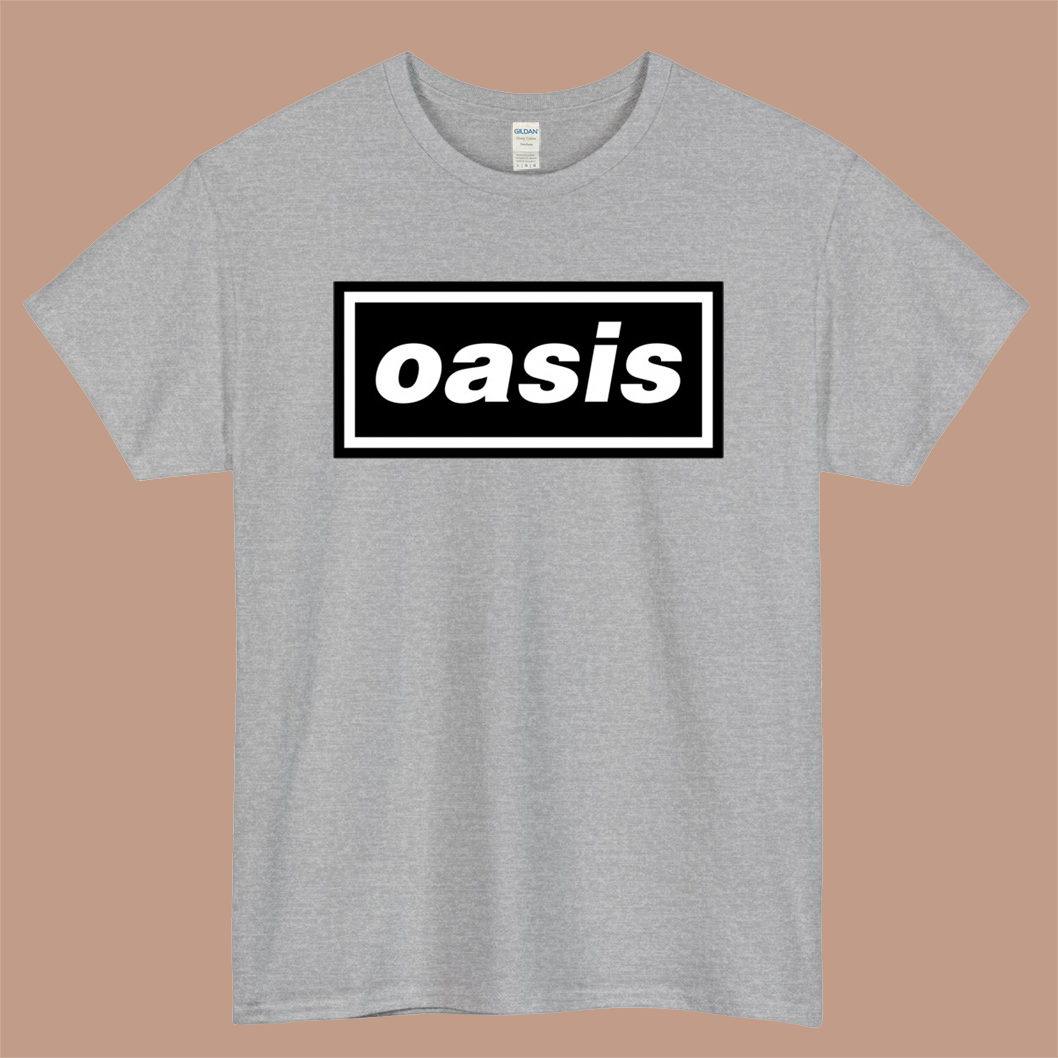 OASIS Band Logo Mens Unisex Short Sleeve Gray T-Shirt Size S-3XL