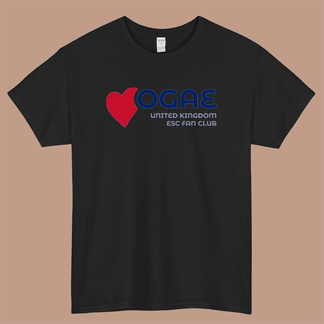 OGAE UK - ESC Logo Mens Unisex Short Sleeve Black T-Shirt Size S-3XL