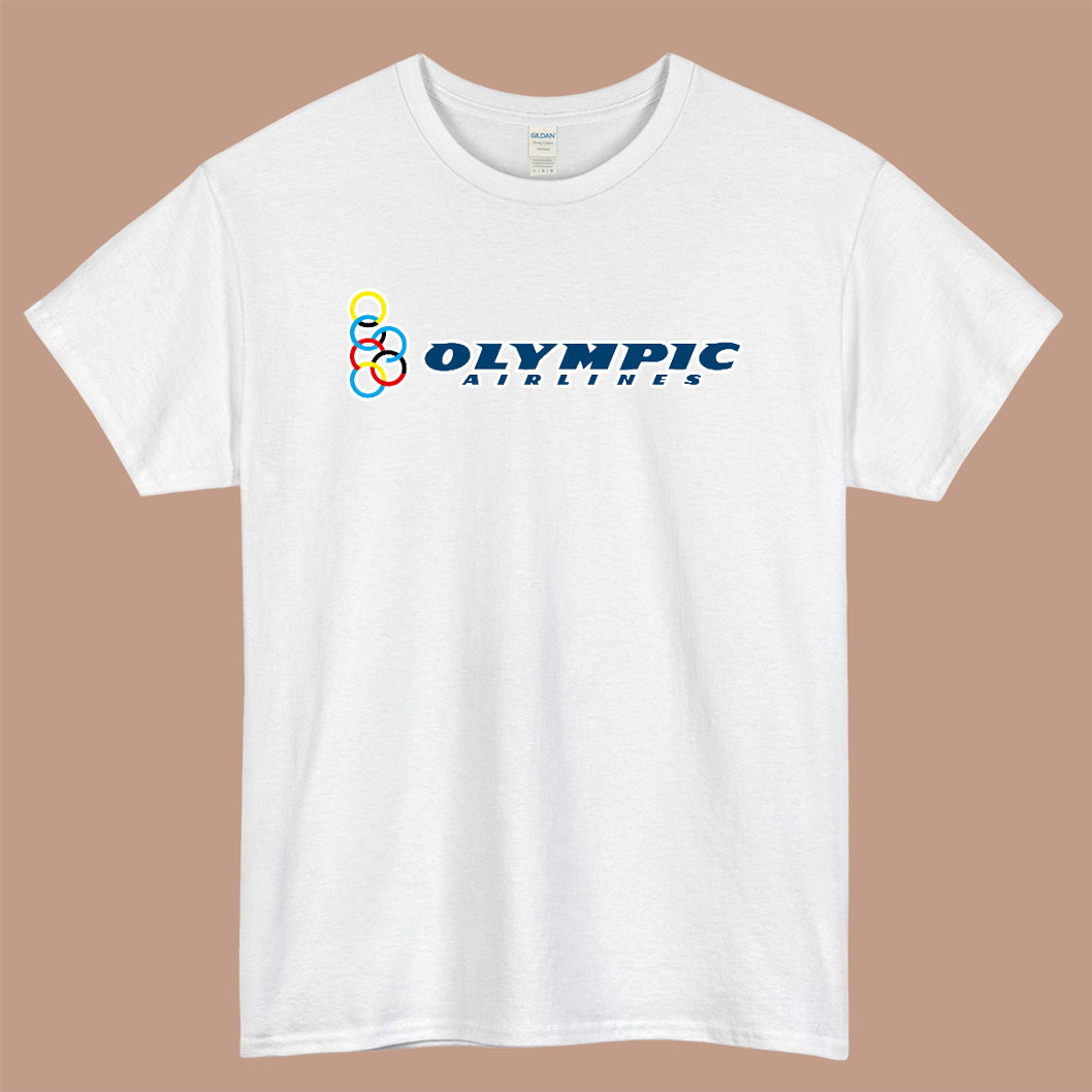 Olympics Airline Logo Mens Unisex Short Sleeve White T-Shirt Size S-3XL