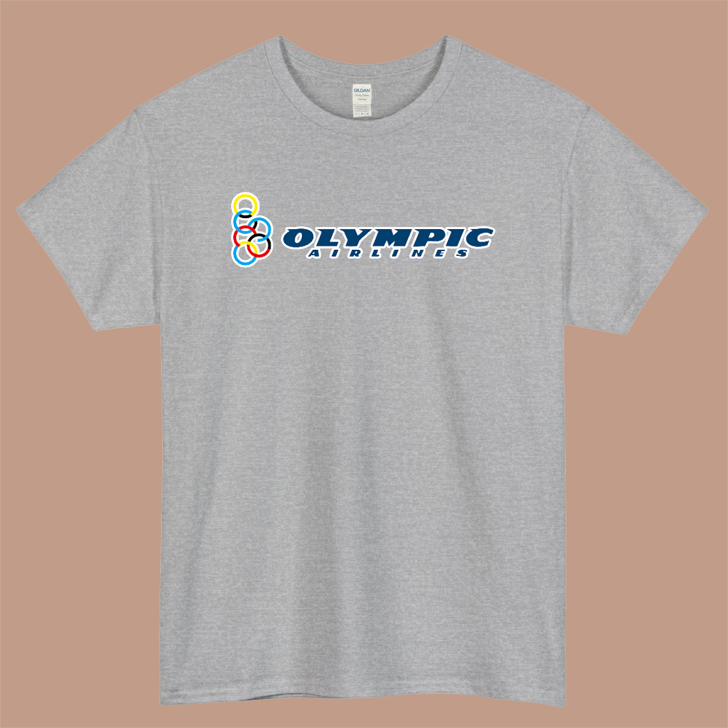 Olympics Airline Logo Mens Unisex Short Sleeve Gray T-Shirt Size S-3XL