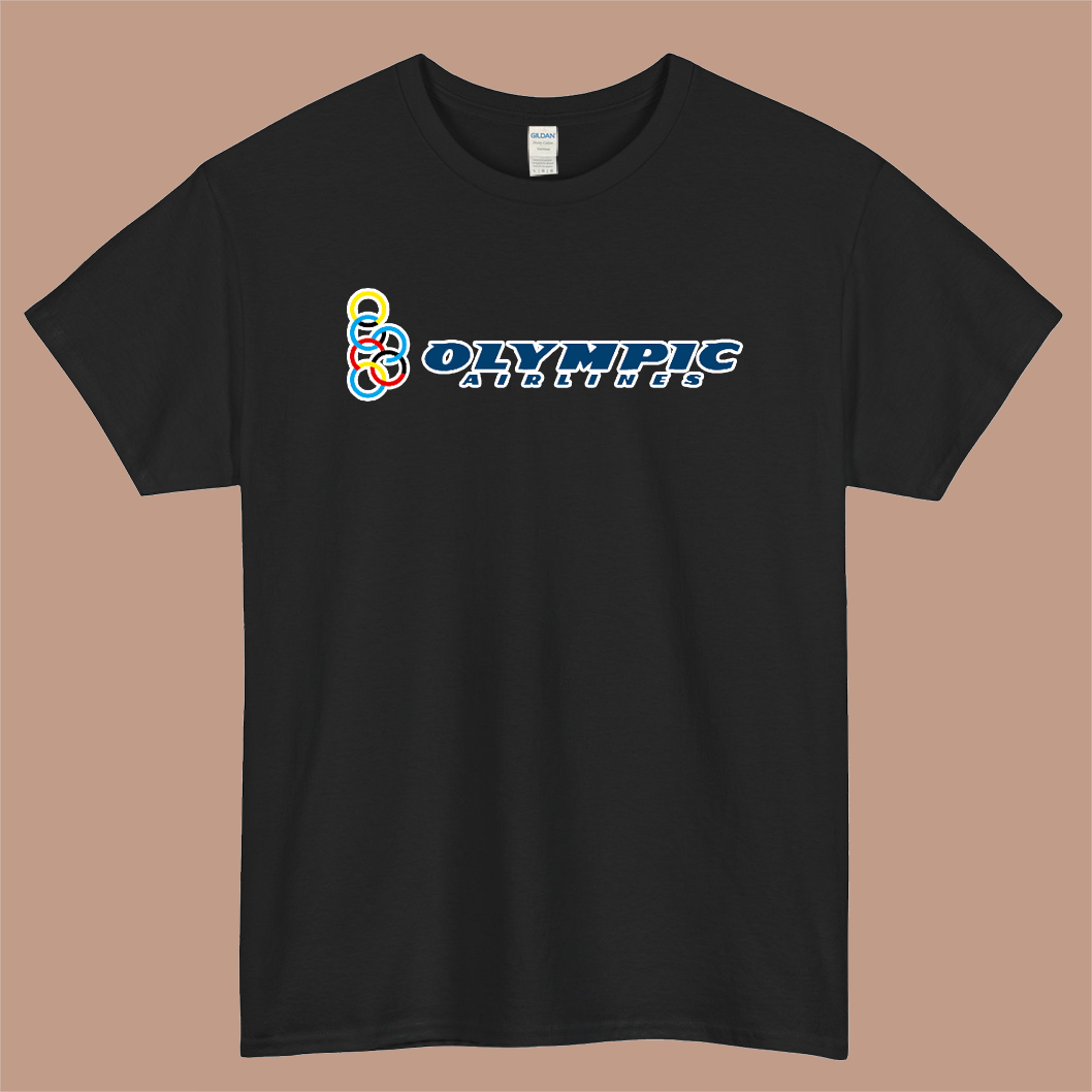 Olympics Airline Logo Mens Unisex Short Sleeve Black T-Shirt Size S-3XL