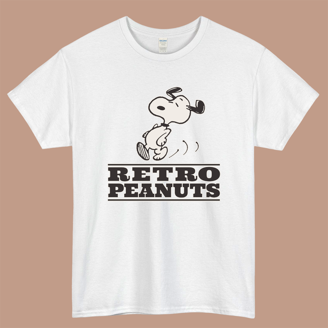 PEANUTS UT Logo Mens Unisex Short Sleeve White T-Shirt Size S-3XL