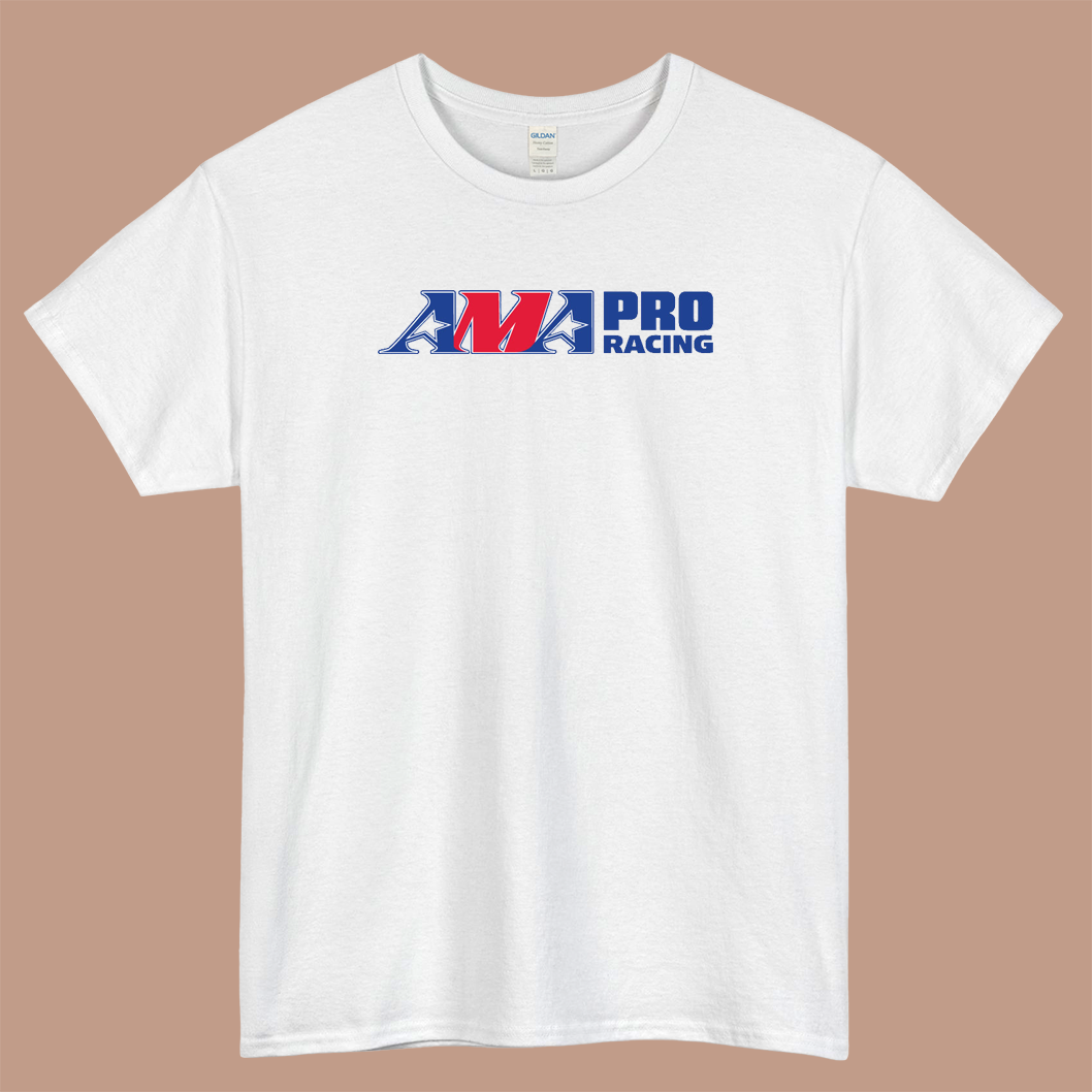 PRO AMA Racing Logo Mens Unisex Short Sleeve White T-Shirt Size S-3XL