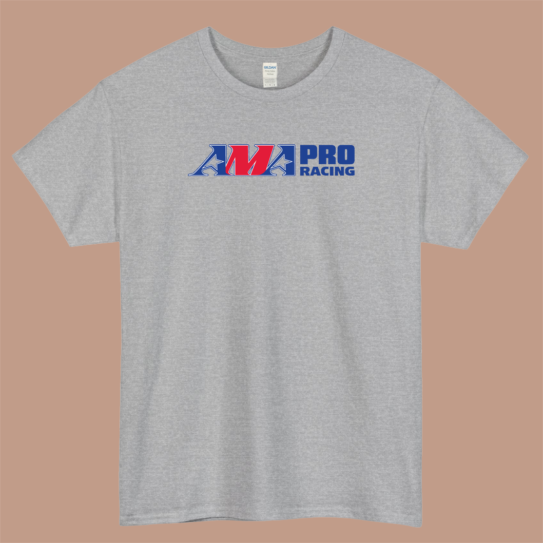 PRO AMA Racing Logo Mens Unisex Short Sleeve Gray T-Shirt Size S-3XL