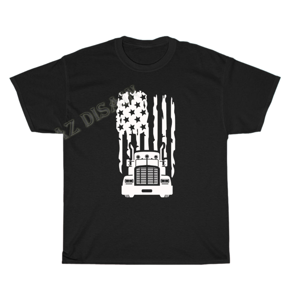 Peterbilt American Flag Trucker Logo Men's Unisex T Shirt Size S to 3XL