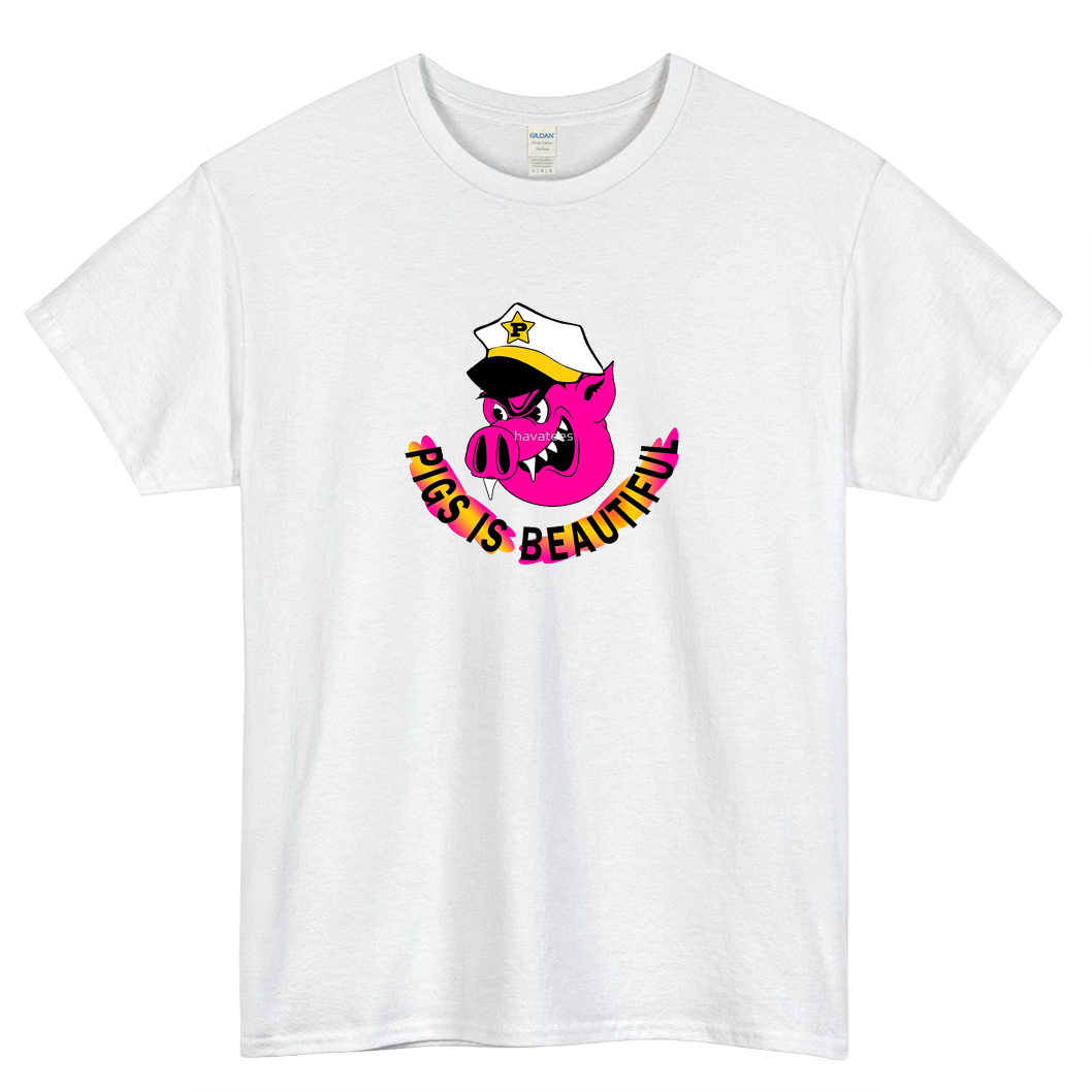 Pigs is Beautiful Captain  LOGO SHORT SLEEVE T SHIRT -P