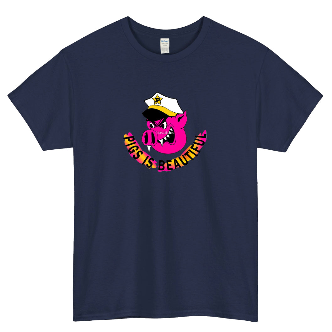 Pigs is Beautiful Captain  LOGO SHORT SLEEVE T SHIRT -P