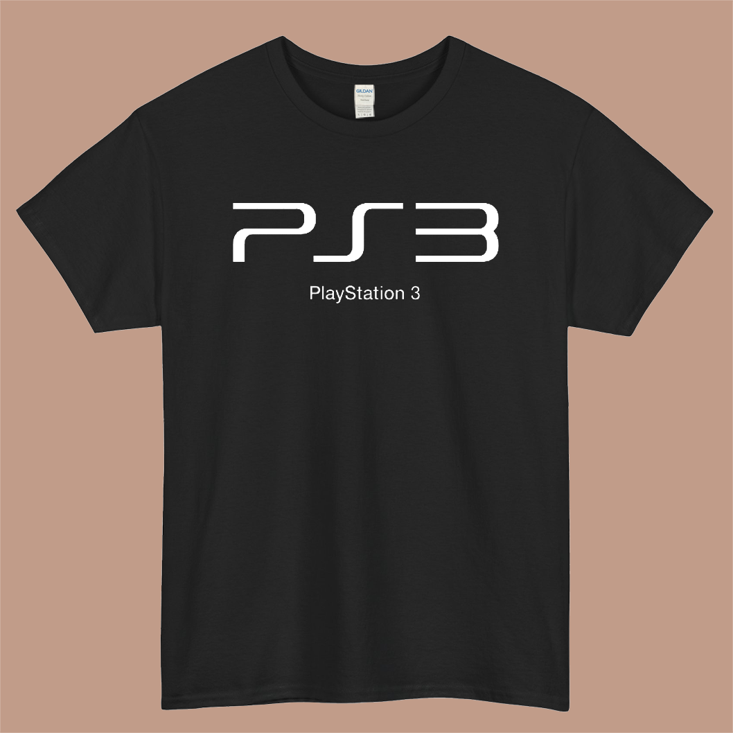PlayStation 3 Logo Mens Unisex Short Sleeve Black T-Shirt Size S-3XL