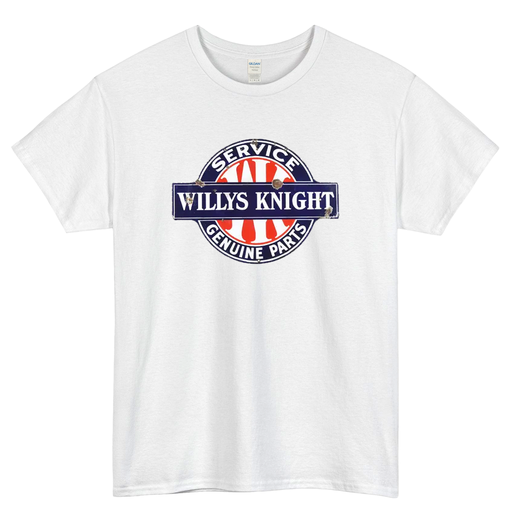 Porcelain Willys Knight Service Genuine Parts Logo Mens Unisex Short Sleeve T-Shirt Size S-3XL - P