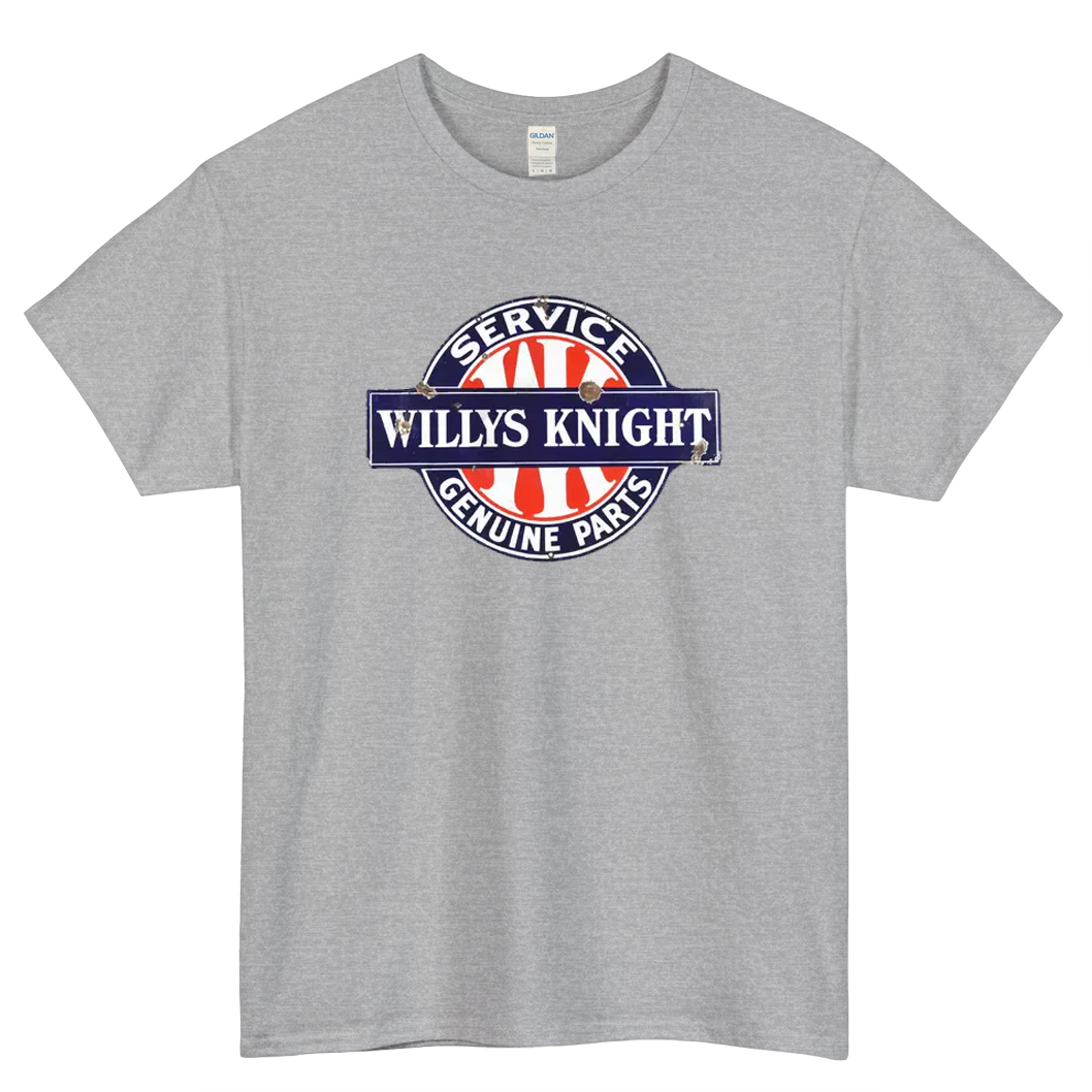 Porcelain Willys Knight Service Genuine Parts Logo Mens Unisex Short Sleeve T-Shirt Size S-3XL - P