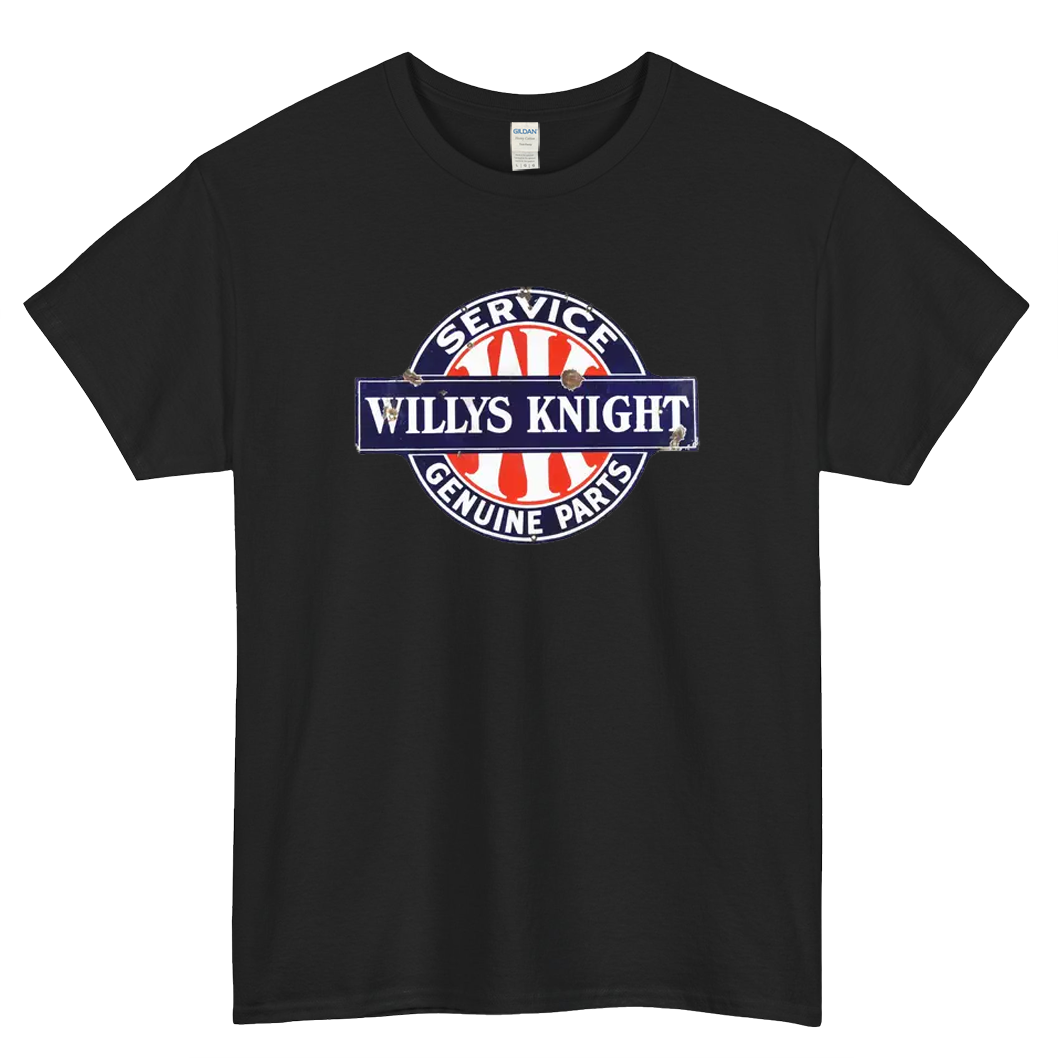 Porcelain Willys Knight Service Genuine Parts Logo Mens Unisex Short Sleeve T-Shirt Size S-3XL - P
