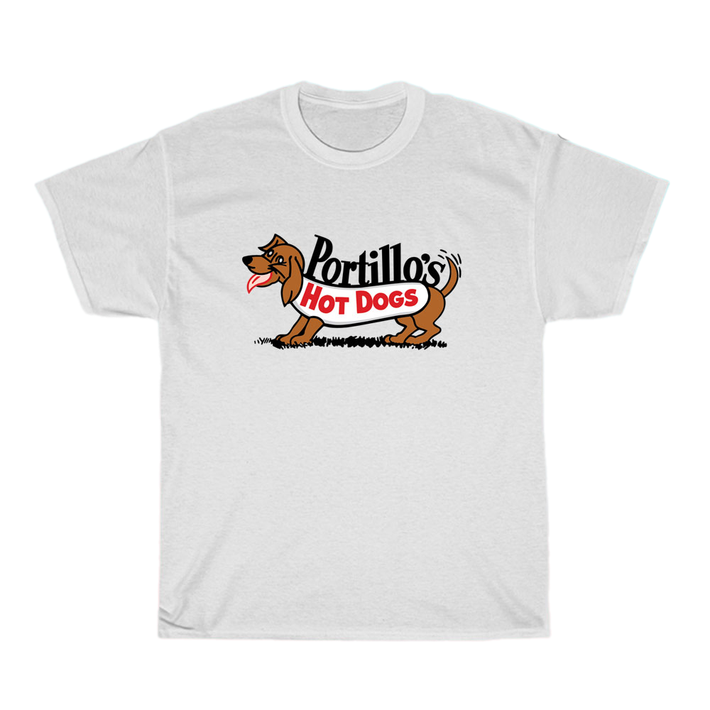 Portillo's Hot Dog Logo Men's Unisex T Shirt Size S to 3XL