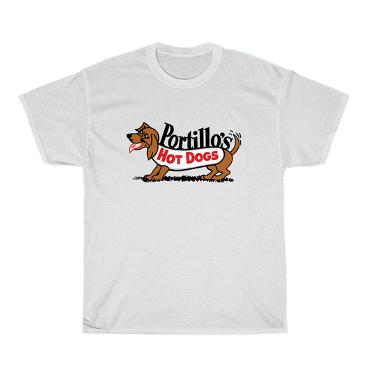 Portillo's Hot Dog Logo Men's Unisex T Shirt Size S to 3XL