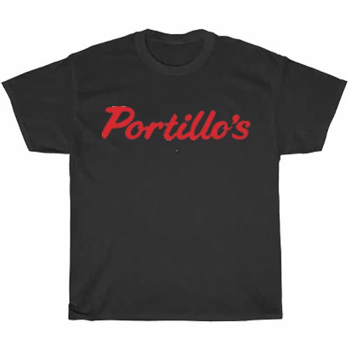 Portillo's Hot Dog Logo Men's Unisex T Shirt Size S to 3XL
