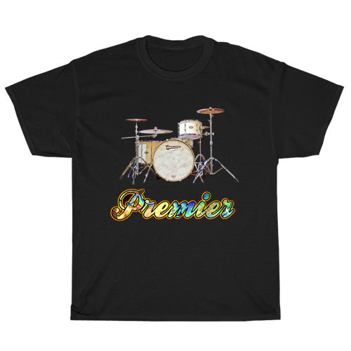 Premier Percussion Drums Logo Mens Unisex Short Sleeve Black T-Shirt Size S-3XL