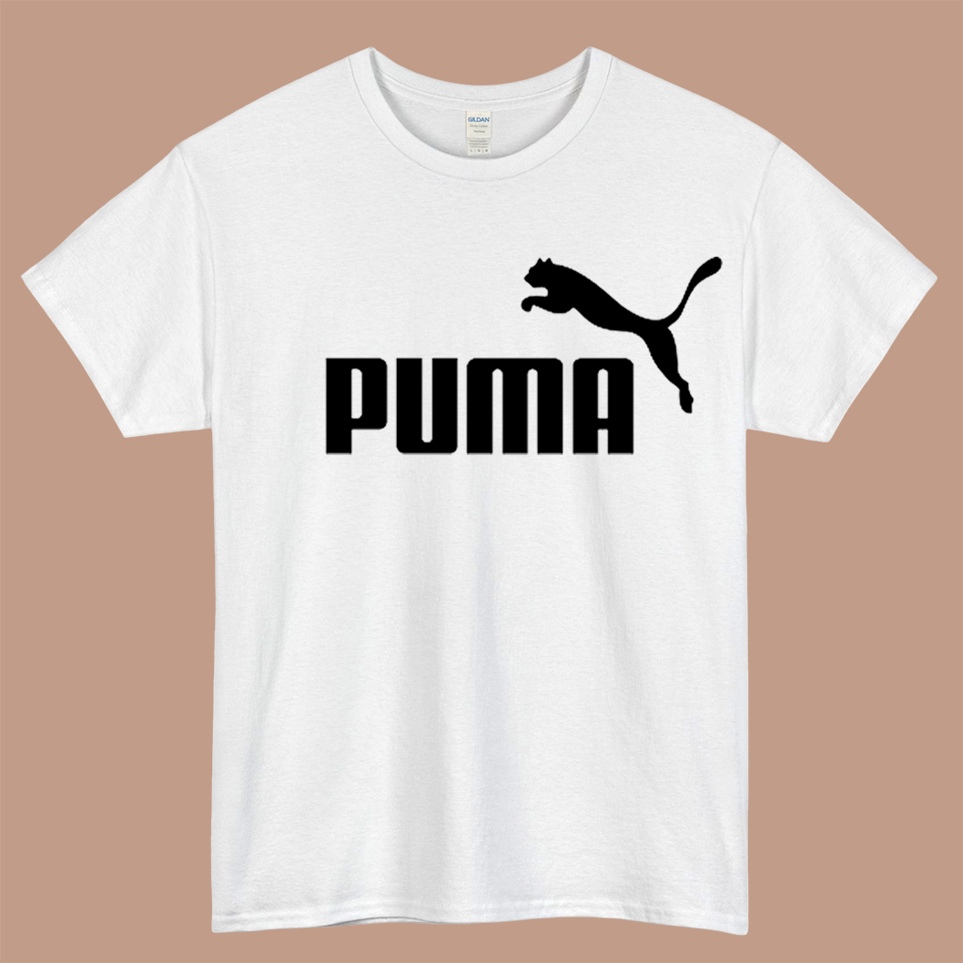 Puma Logo Mens Unisex Short Sleeve White T-Shirt Size S-3XL