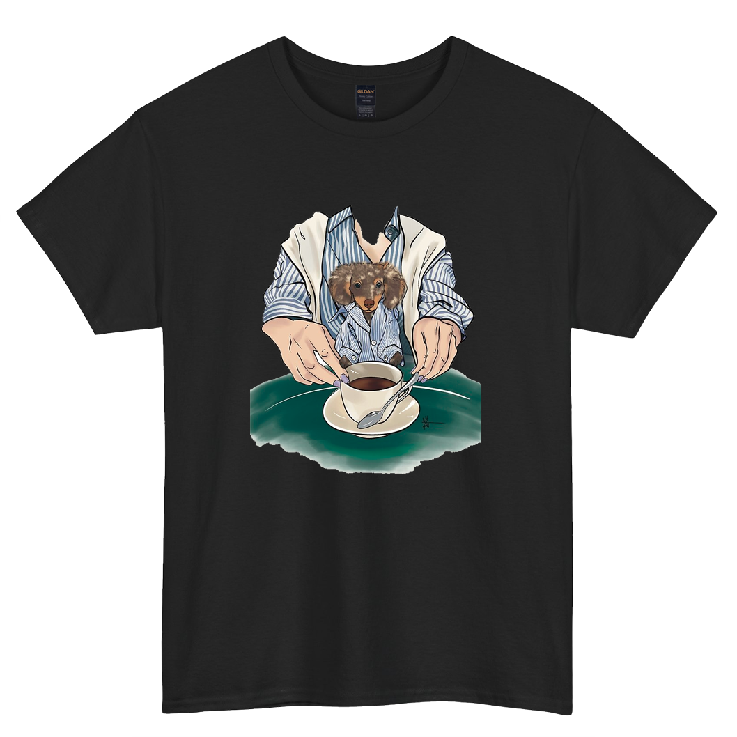 Puppy morning routine logo short SLEEVE T SHIRT -P