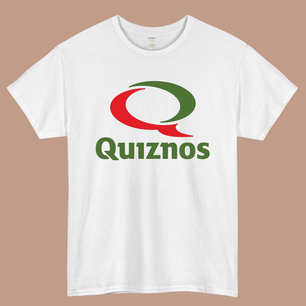 QUIZNOS Logo Mens Unisex Short Sleeve White T-Shirt Size S-3XL