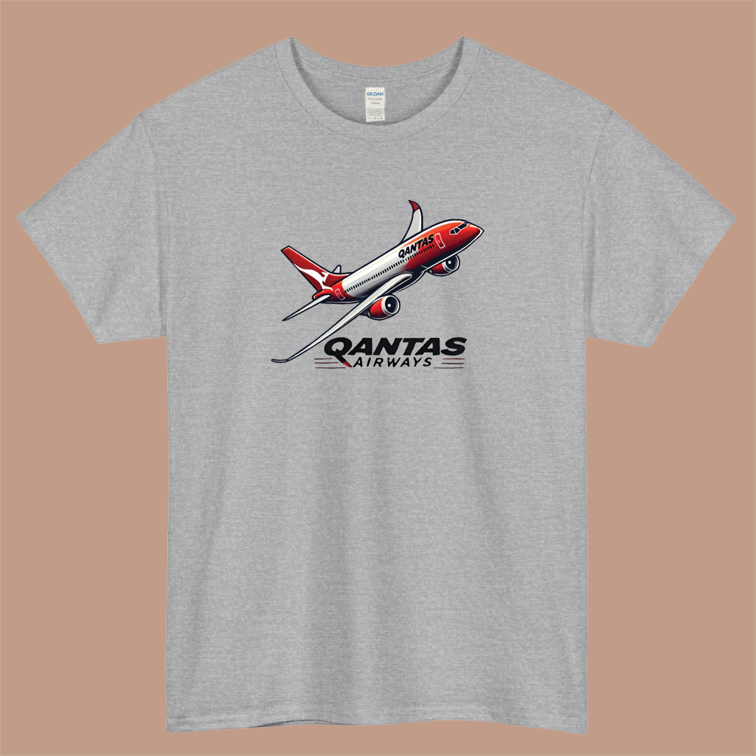 Qantas Airlines Logo Mens Unisex Short Sleeve T-Shirt Size S-3XL - P