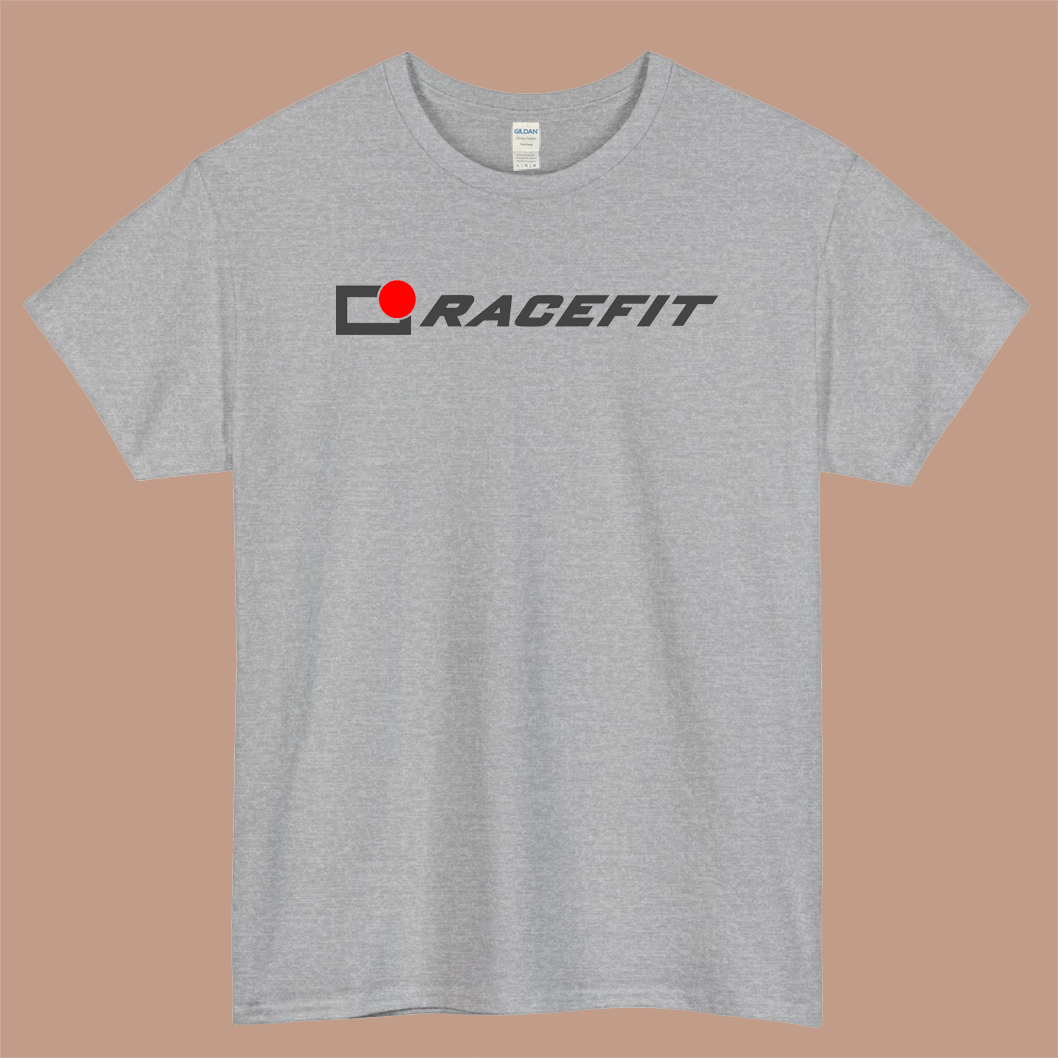 RACEFIT EXHAUST Logo Mens Unisex Short Sleeve Gray T-Shirt Size S-3XL