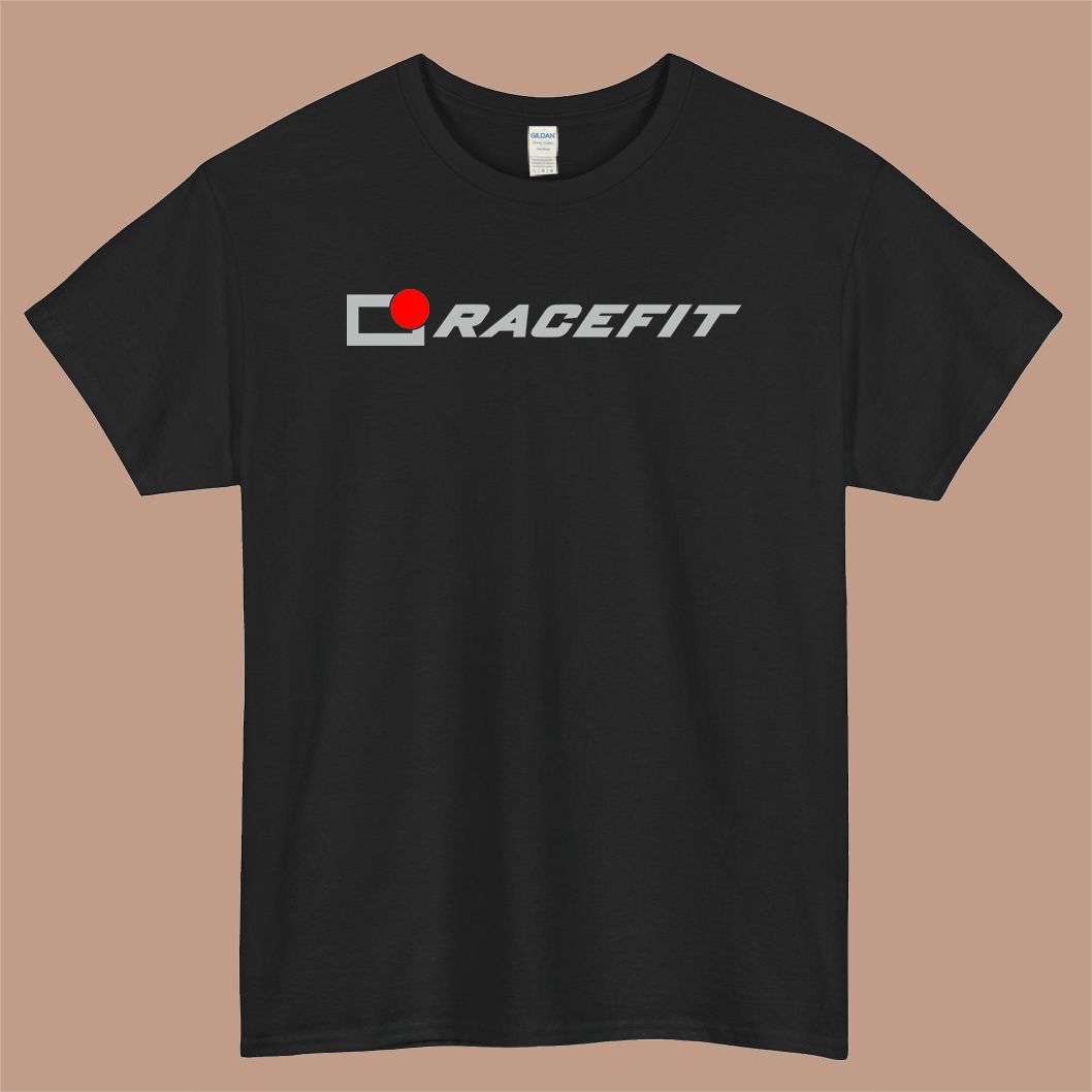 RACEFIT EXHAUST Logo Mens Unisex Short Sleeve Black T-Shirt Size S-3XL