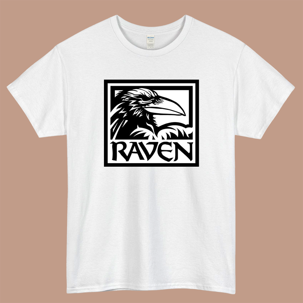 Raven Software Logo Mens Unisex Short Sleeve White T-Shirt Size S-3XL