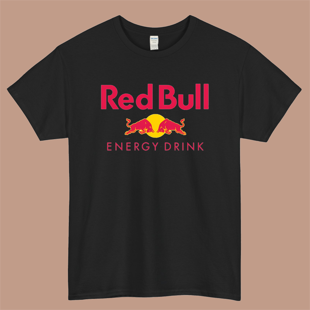 Red Bull Energy Drink Logo Mens Unisex Short Sleeve Black T-Shirt Size S-3XL