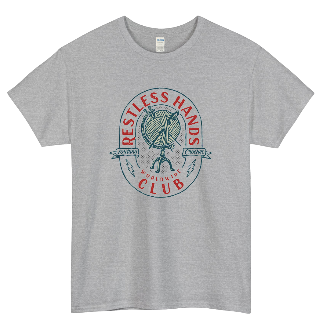 Restless Hands Club Logo Mens Unisex Short Sleeve T-Shirt Size S-3XL - P