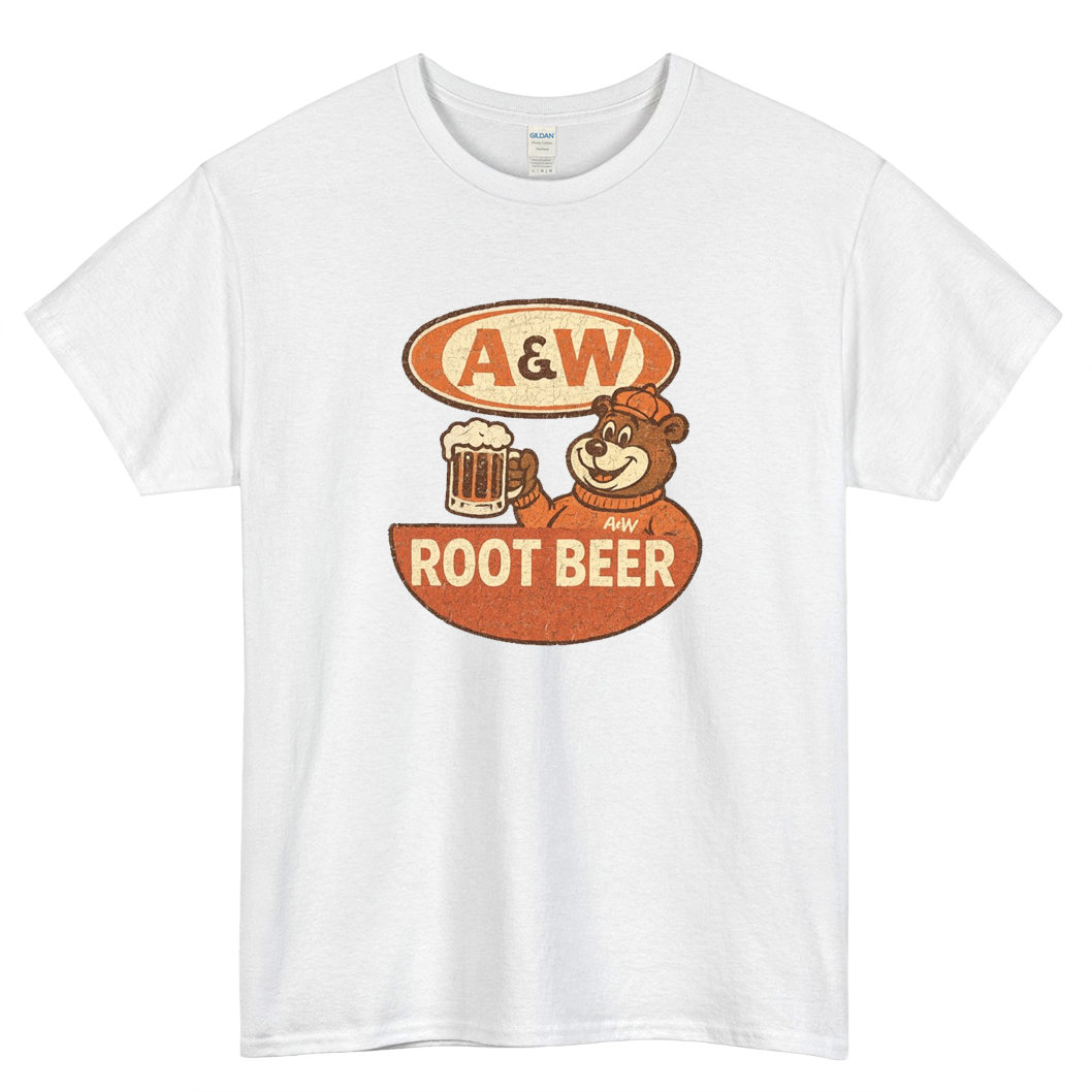 Retro A&W Root Beer Bear Logo Mens Unisex Short Sleeve T-Shirt Size S-3XL - P