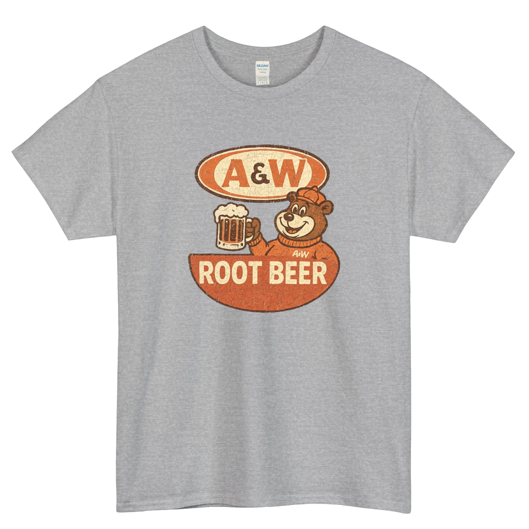 Retro A&W Root Beer Bear Logo Mens Unisex Short Sleeve T-Shirt Size S-3XL - P