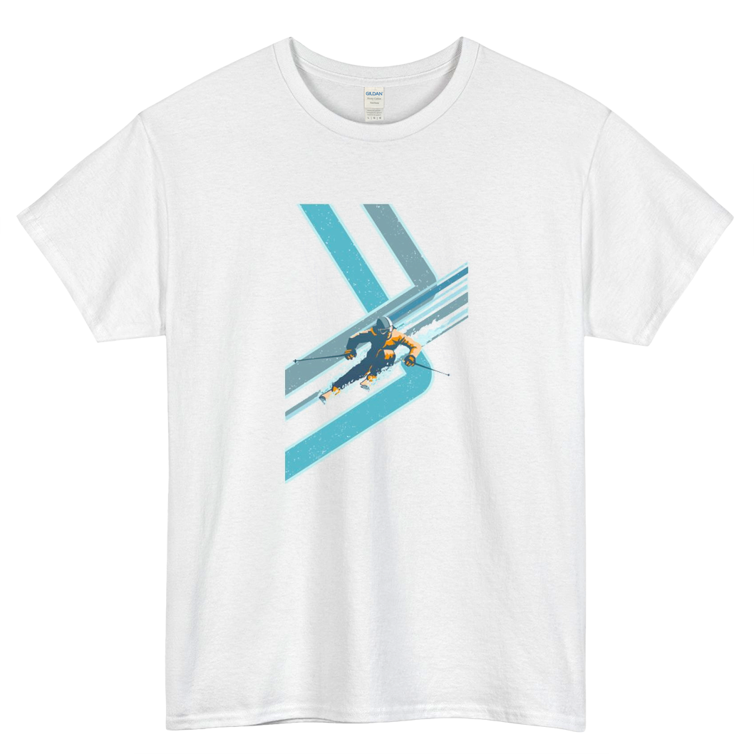 Retro Ski Slopeside Poster Logo Mens Unisex Short Sleeve T-Shirt Size S-3XL - P