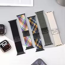 New Braided Strap For Apple Watch band 40mm 44mm 46mm 42mm 49mm 45mm Parachute Bracelet correas IWatch Series 10 SE 9 8 7 6 Ultra 2