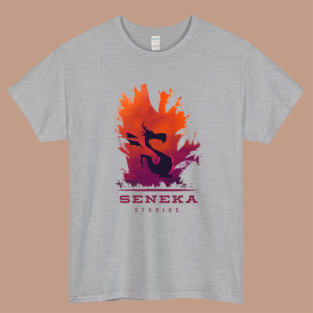 SENEKA Studios Logo Mens Unisex Short Sleeve Gray T-Shirt Size S-3XL
