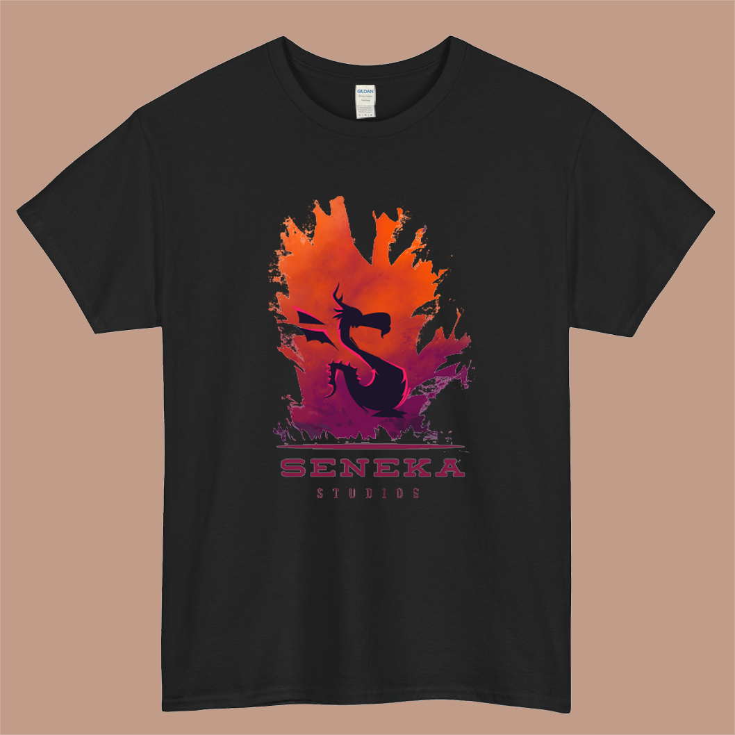 SENEKA Studios Logo Mens Unisex Short Sleeve Black T-Shirt Size S-3XL